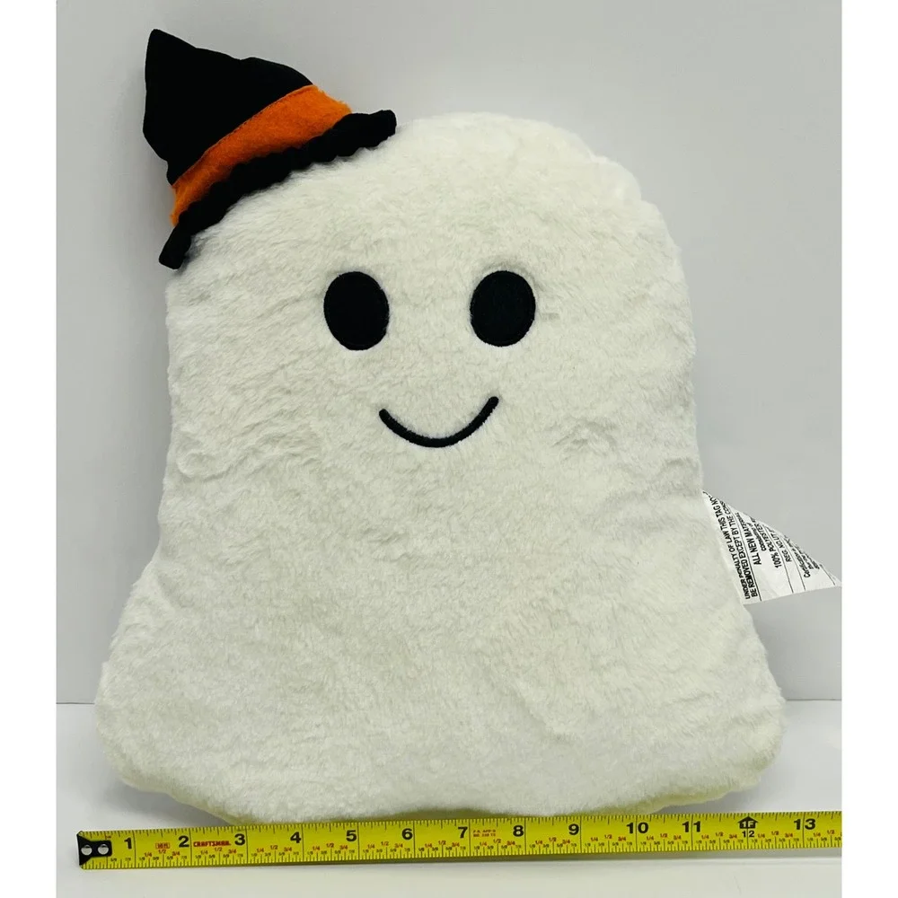 Target Halloween Ghost Plush Decorative Pillow Witch Hat White 13.5x12